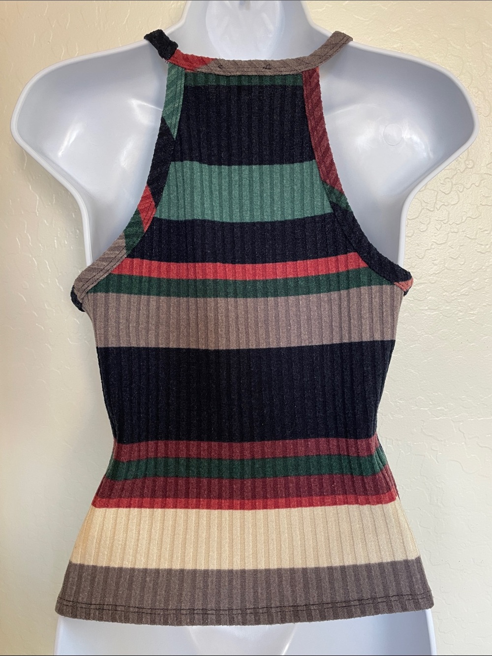 WOW Couture Multicolor Ribbed Halter Top - Picture 2 of 3